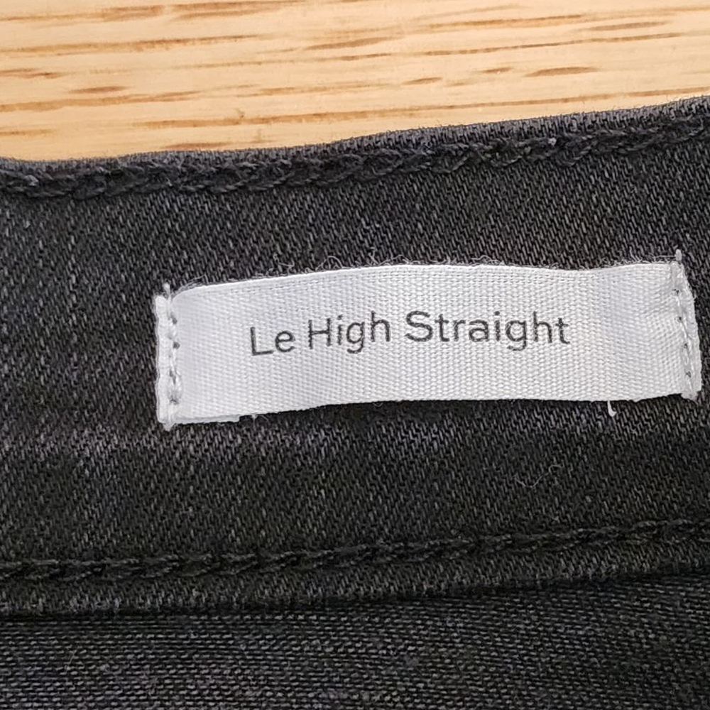 FRAME Black Le High Straight Jeans Raw Hem #83 Size 31 - Picture 6 of 7